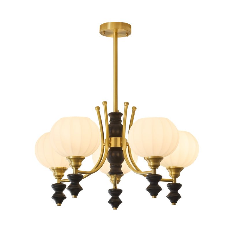 Zavenen traditionel elegant vintage-lysekrone i messing og træ