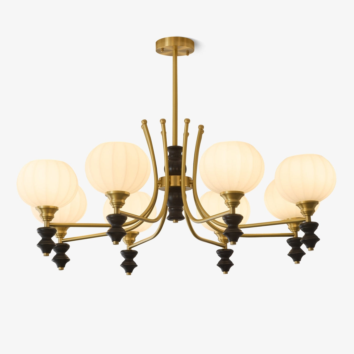 Zavenen traditionel elegant vintage-lysekrone i messing og træ