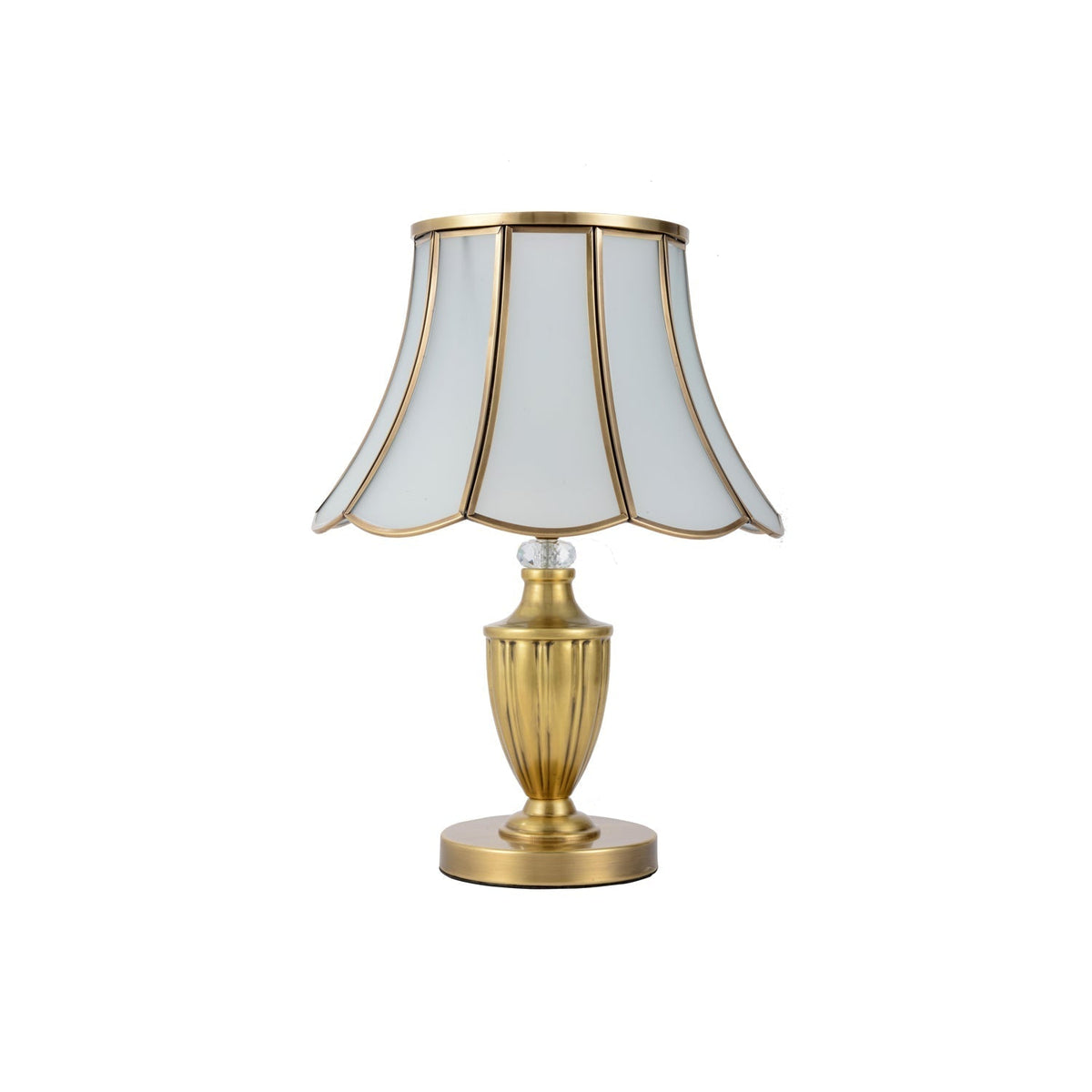 Vintagebordslampa i mässing och glas Valencia