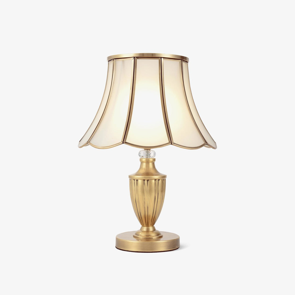 Vintagebordslampa i mässing och glas Valencia