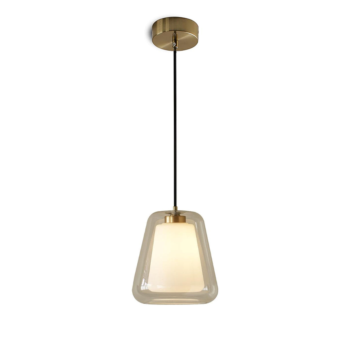 Ate modern pendellampa i guld