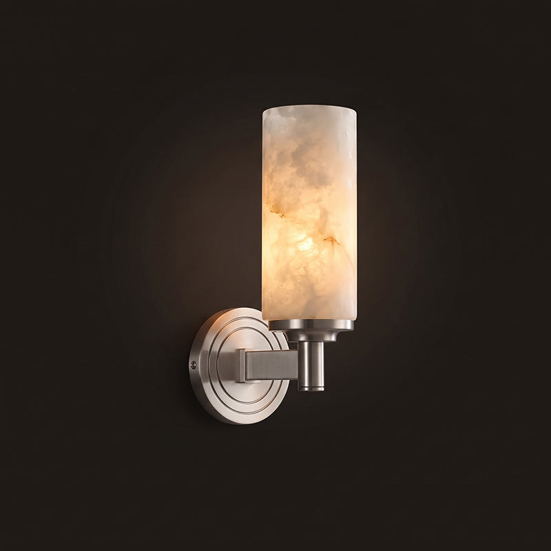 Navenford cylindrisk vägglampa i alabaster
