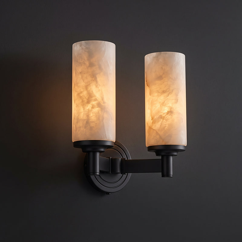 Navenford cylindrisk vägglampa i alabaster