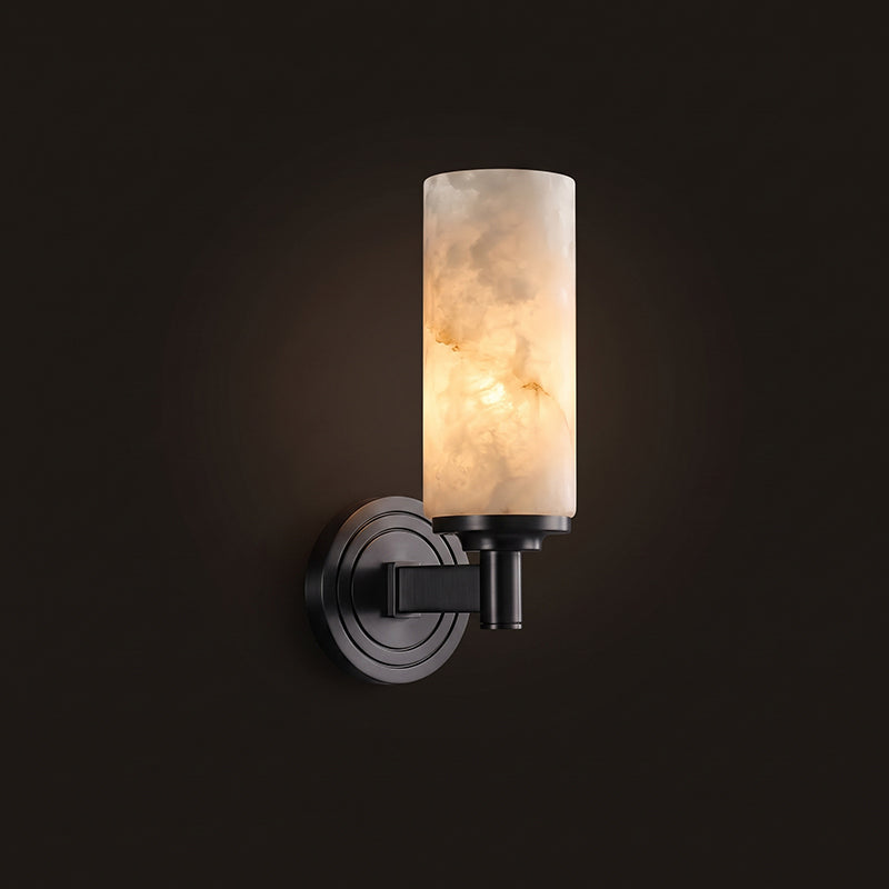 Navenford cylindrisk vägglampa i alabaster