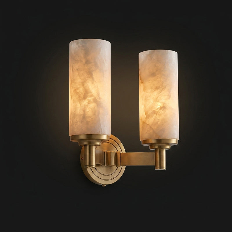 Navenford cylindrisk vägglampa i alabaster