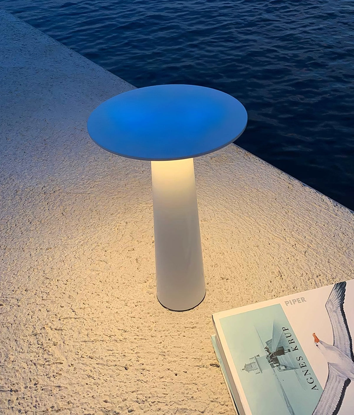 Gwil diskformet udendørs bordlampe