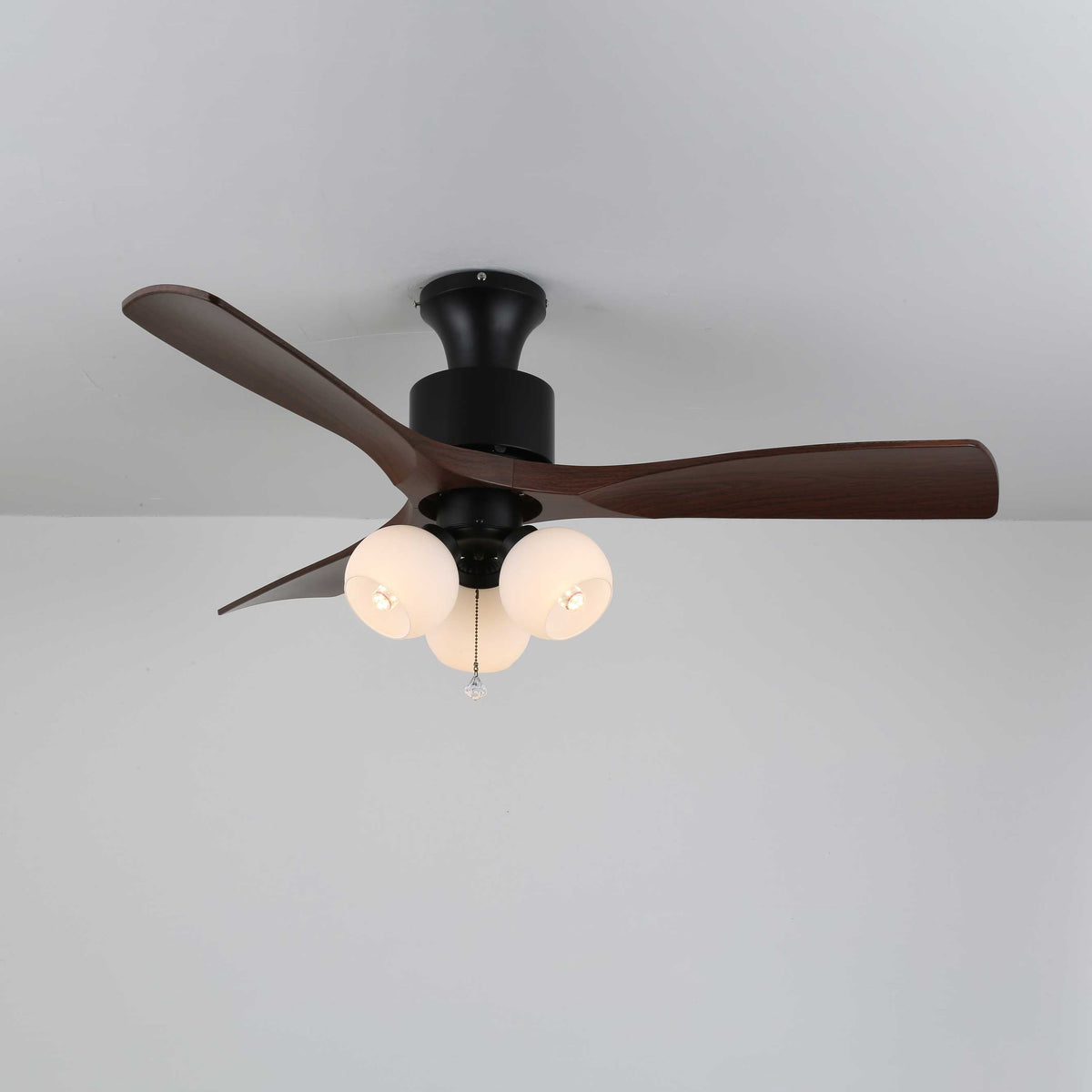 Gwen vintage-loftsventilator med glas og lys