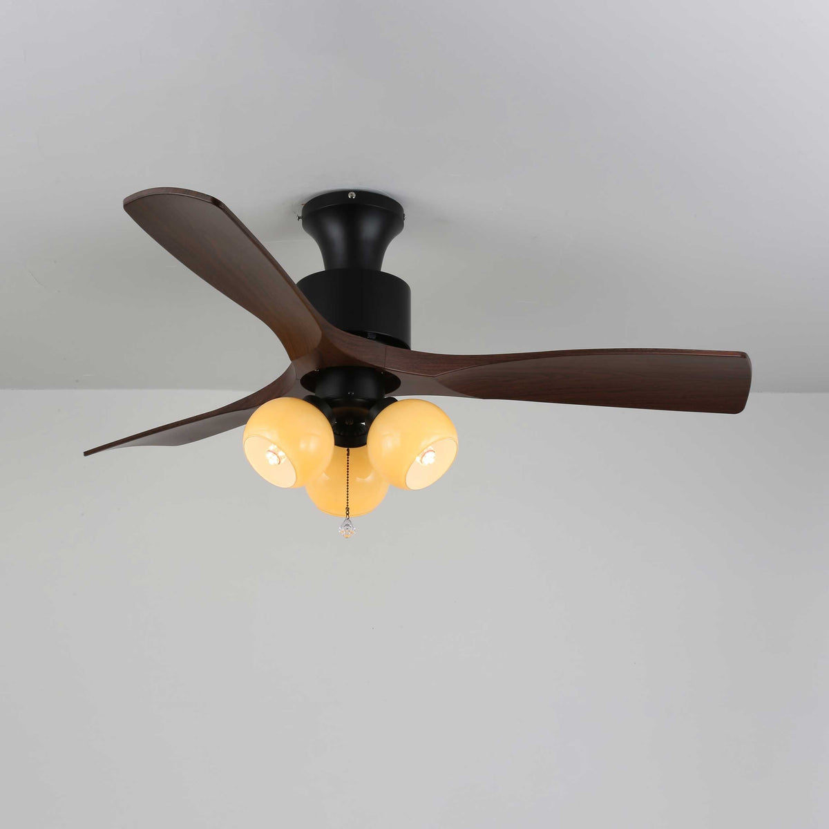 Gwen vintage-loftsventilator med glas og lys