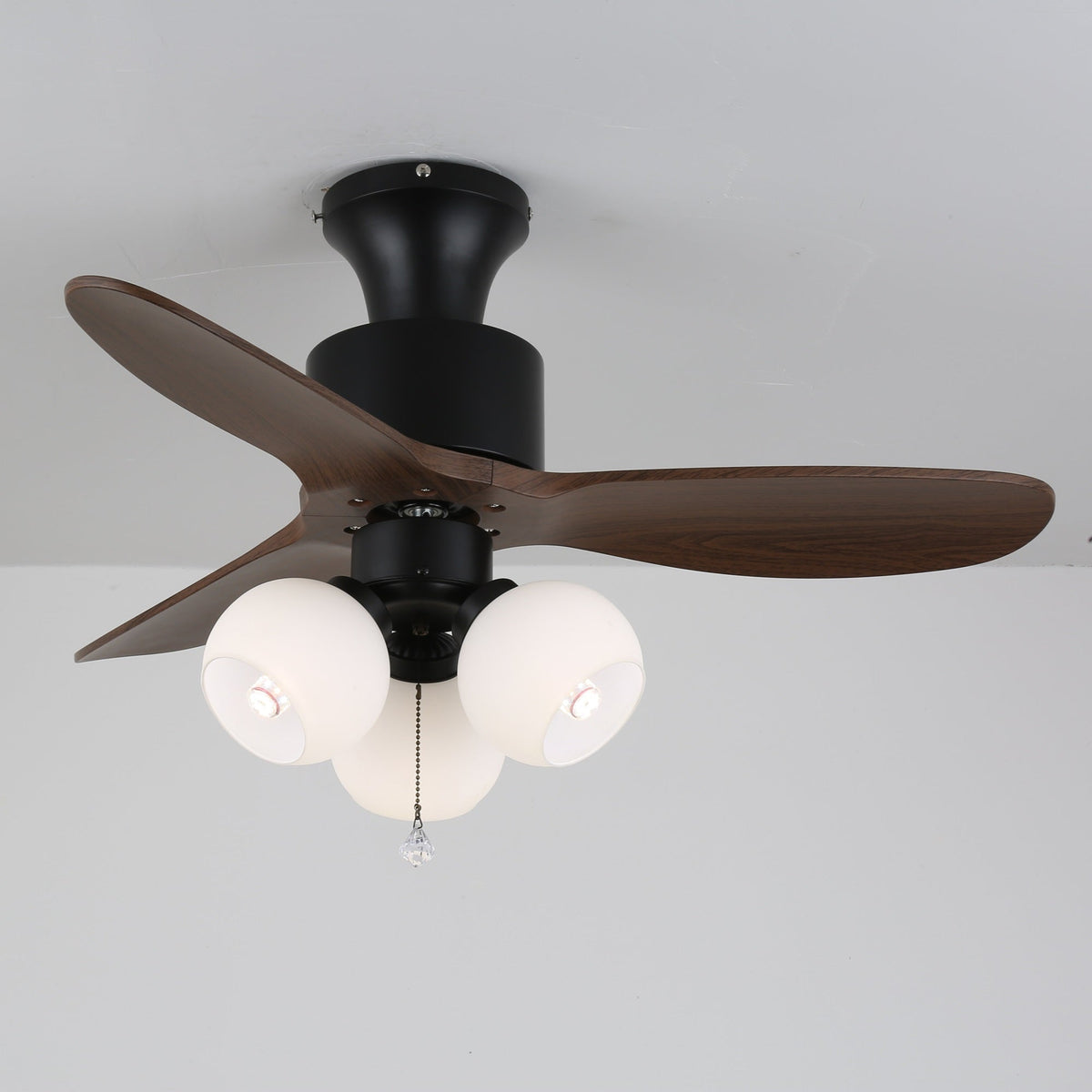 Gwen vintage-loftsventilator med glas og lys