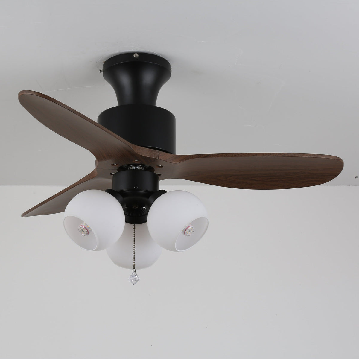 Gwen vintage-loftsventilator med glas og lys