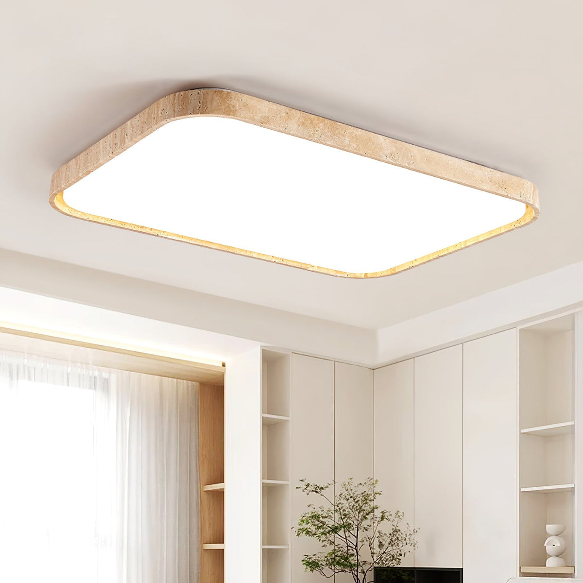 Aisle firkantet loftslampe i travertin