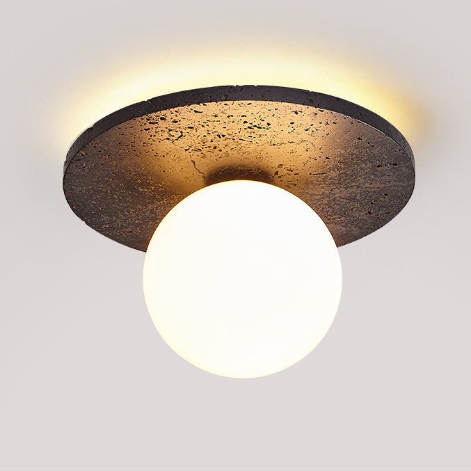 Otto globe-loftlampe i sort travertin