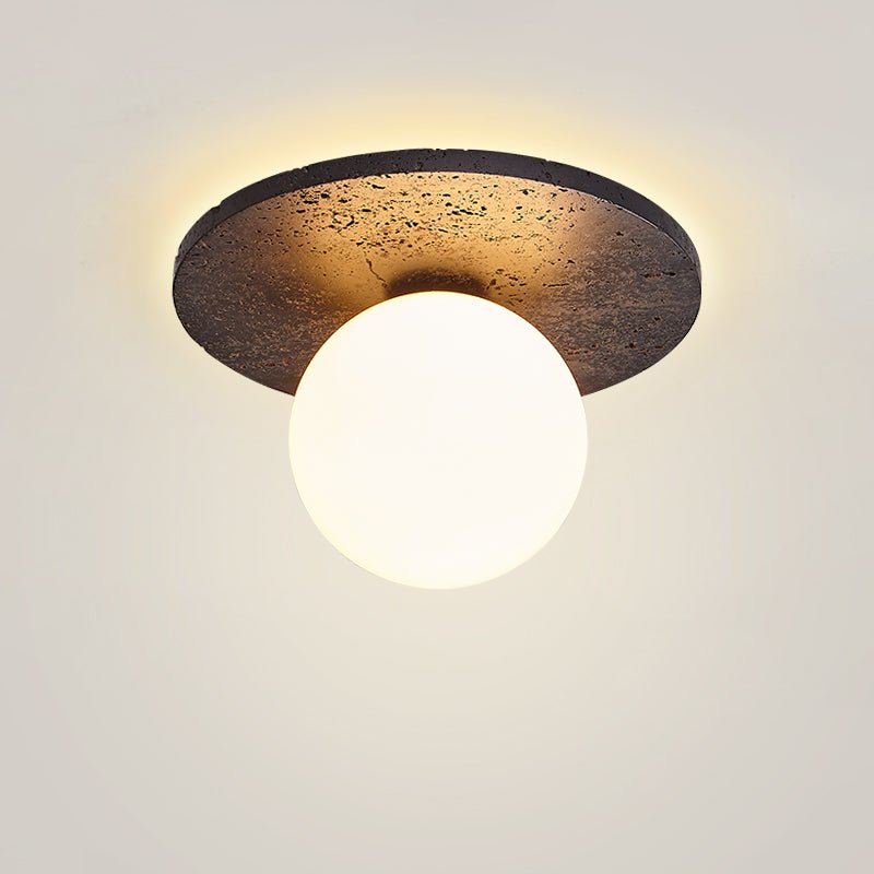 Otto globe-loftlampe i sort travertin