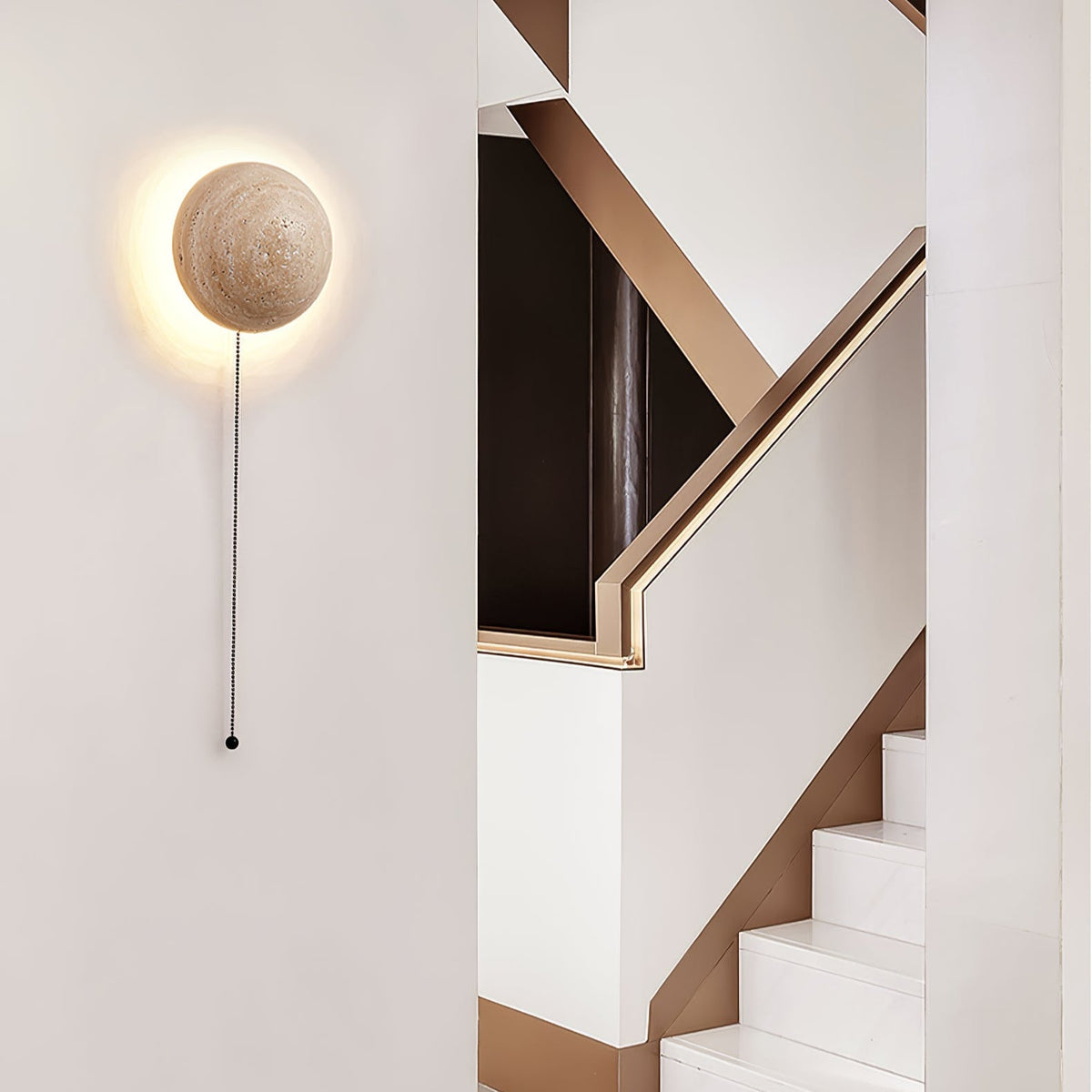 Vexael minimalistisk vägglampa i travertin