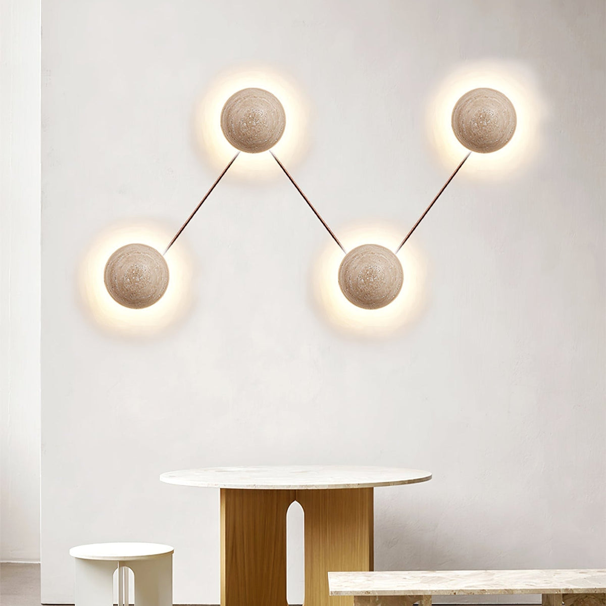 Vexael minimalistisk vägglampa i travertin
