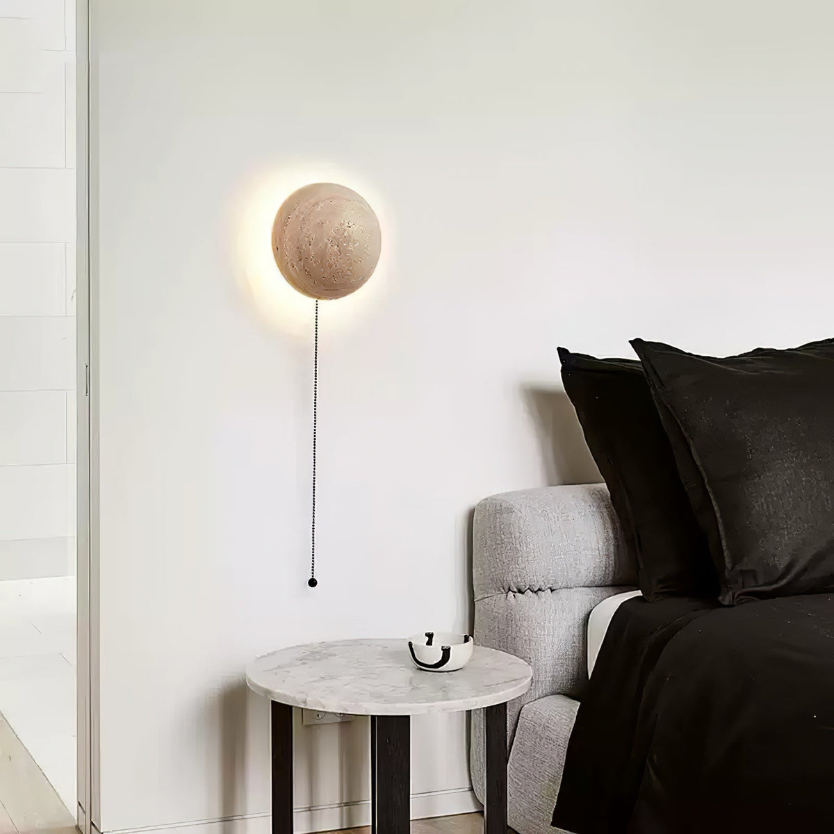 Vexael minimalistisk vägglampa i travertin
