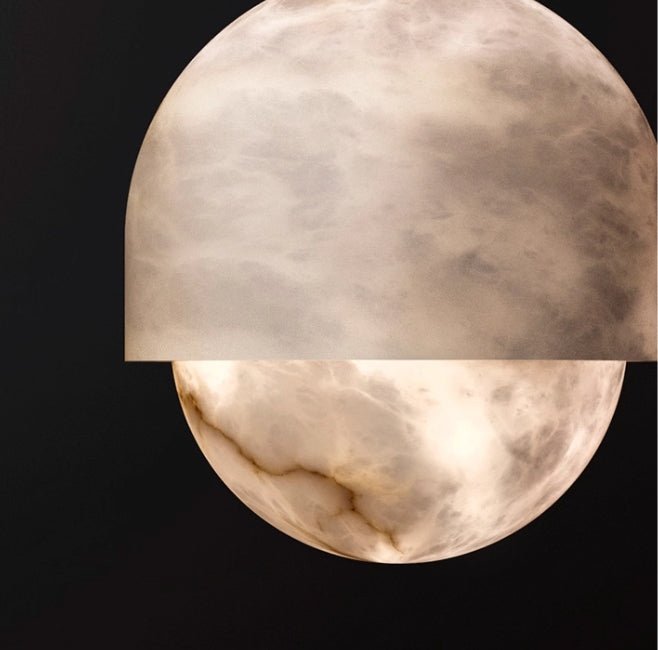 Valcien Lunar Dome pendellampa i alabaster