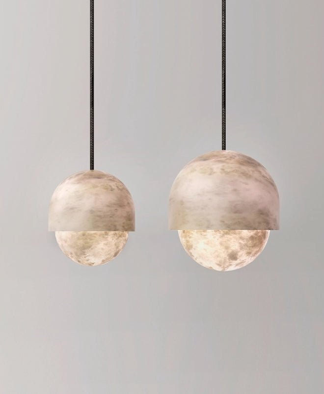 Valcien Lunar Dome pendellampa i alabaster