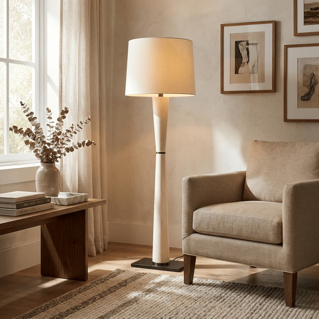 Renenelia golvlampa i läder