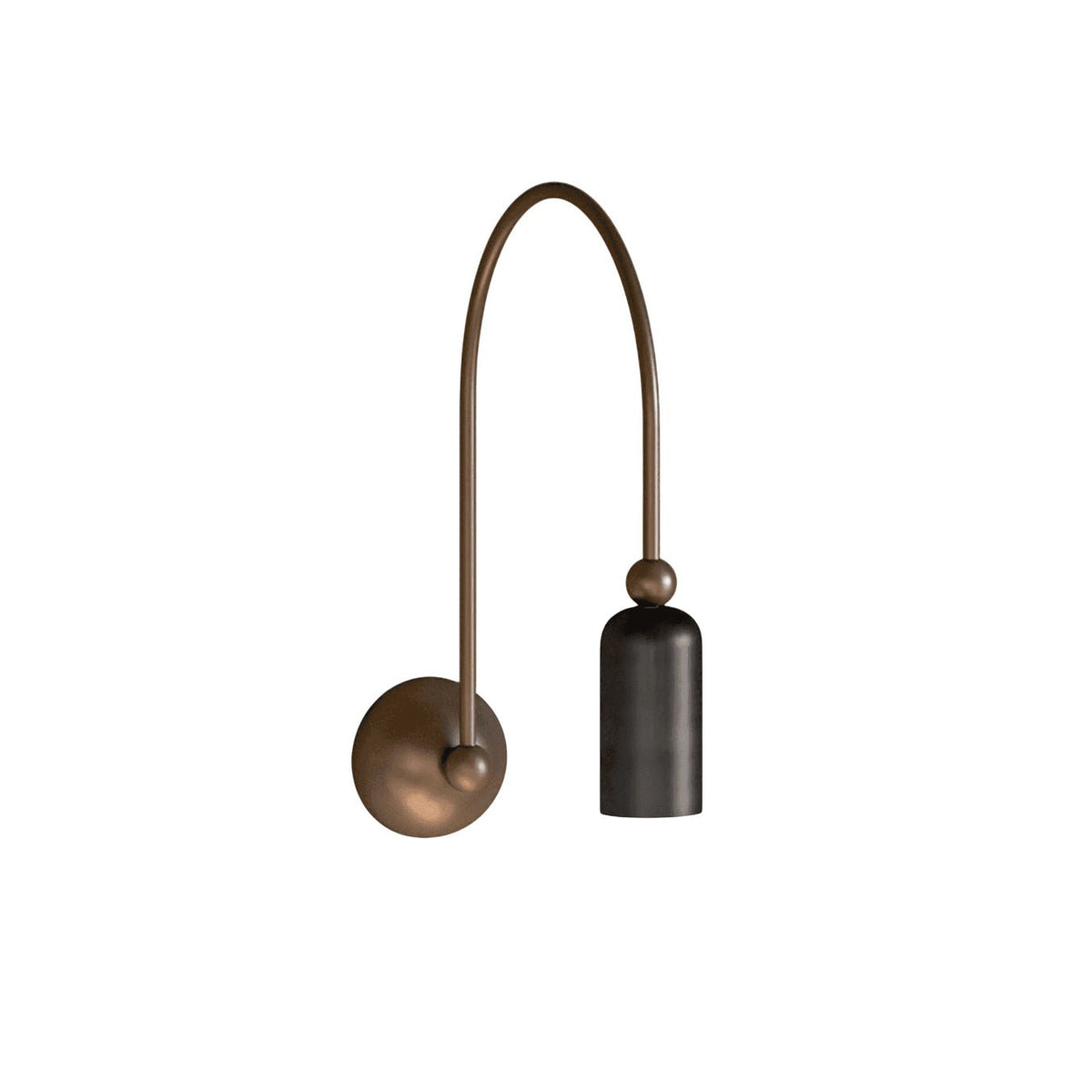 Candeeiro de parede curvo em bronze e preto Vortigaud