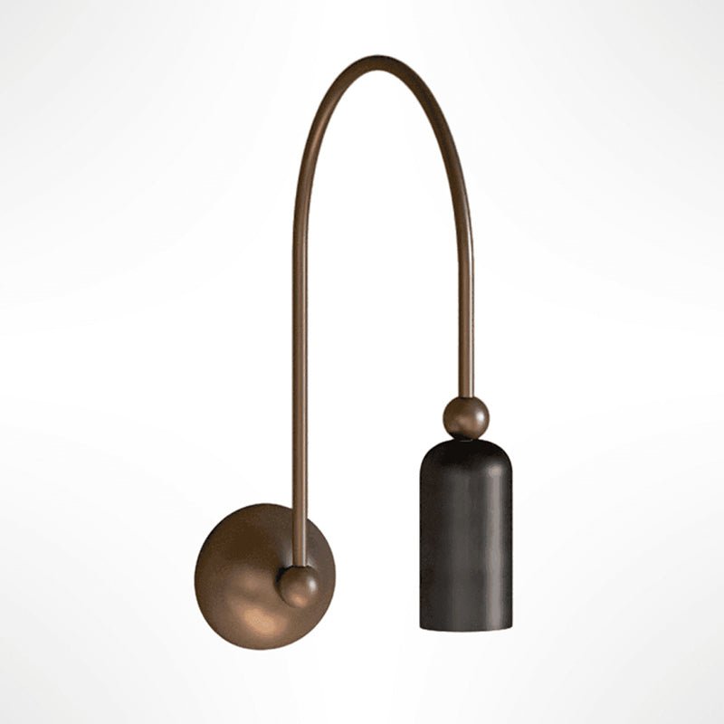 Candeeiro de parede curvo em bronze e preto Vortigaud