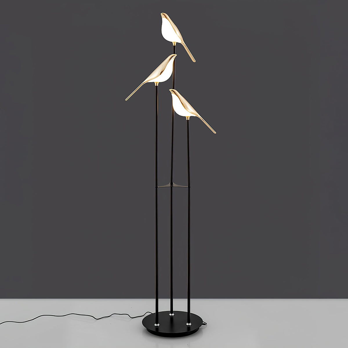 Vont Art Deco-gulvlampe i messing