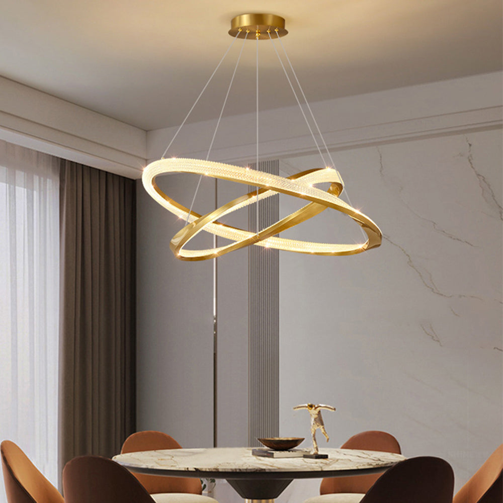 Arisha minimalistisk ringformad spiralpendellampa, guld