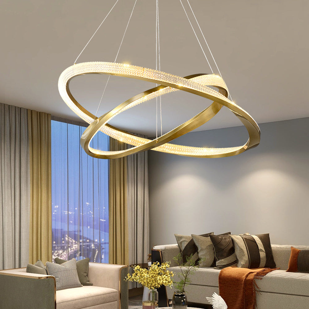 Arisha minimalistisk ringformad spiralpendellampa, guld