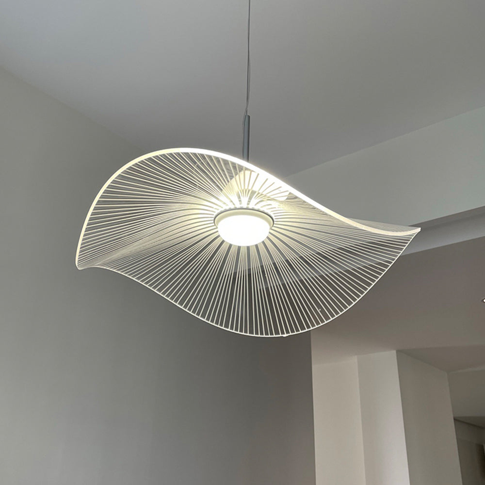Arisha-design-lehtilautasenmuotoinen metalliriippuvalaisin, valkoinen