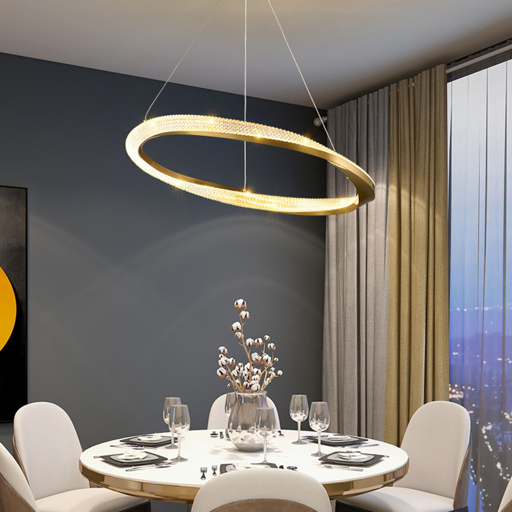 Arisha minimalistisk ringformad spiralpendellampa, guld