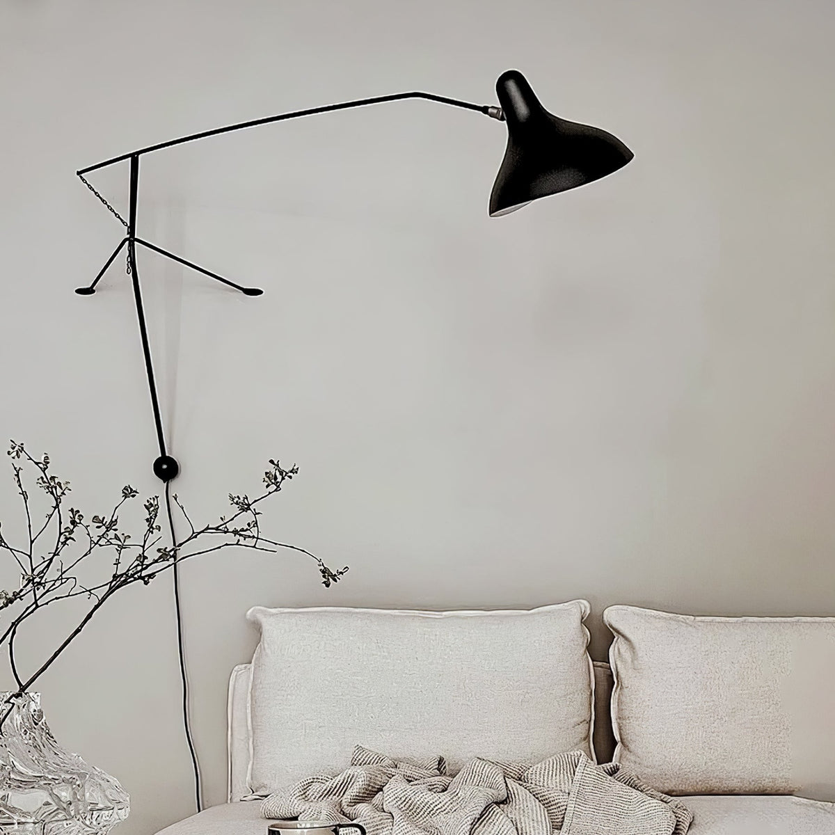 Candeeiro de parede moderno minimalista com braço Ivsolarae