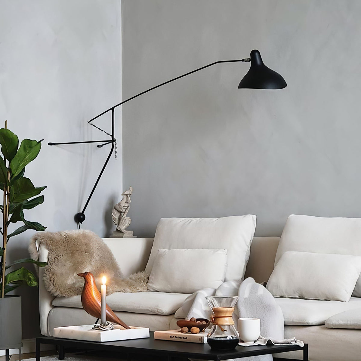 Candeeiro de parede moderno minimalista com braço Ivsolarae