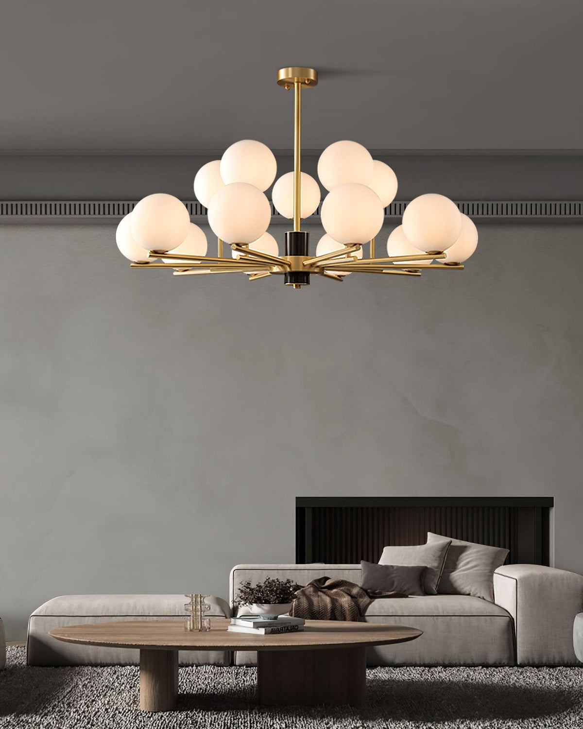 Covynel messinglysekrone i mid-century-stil