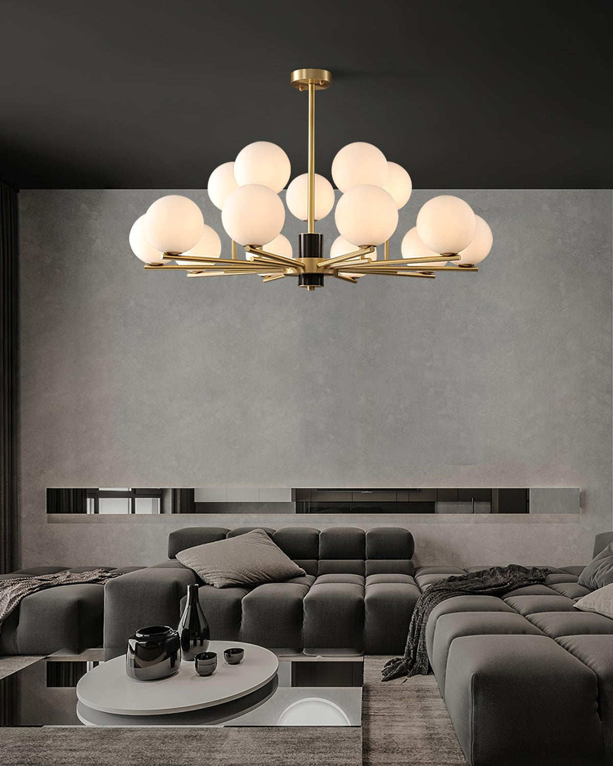 Covynel messinglysekrone i mid-century-stil