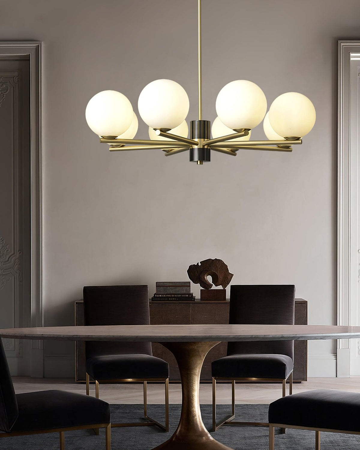Covynel messinglysekrone i mid-century-stil