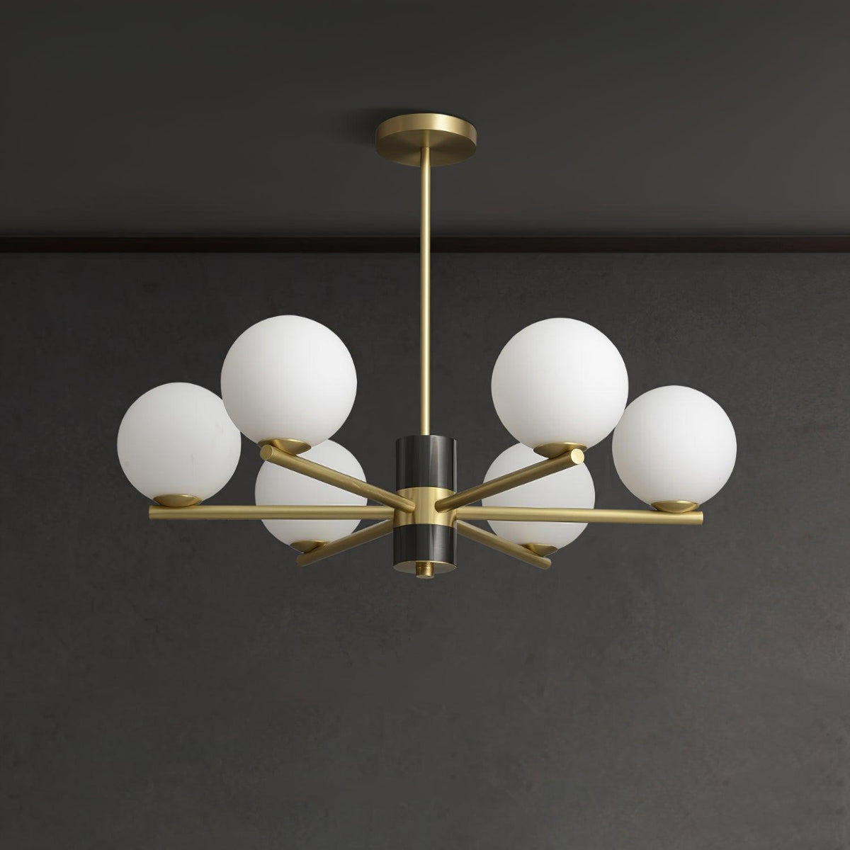 Covynel messinglysekrone i mid-century-stil