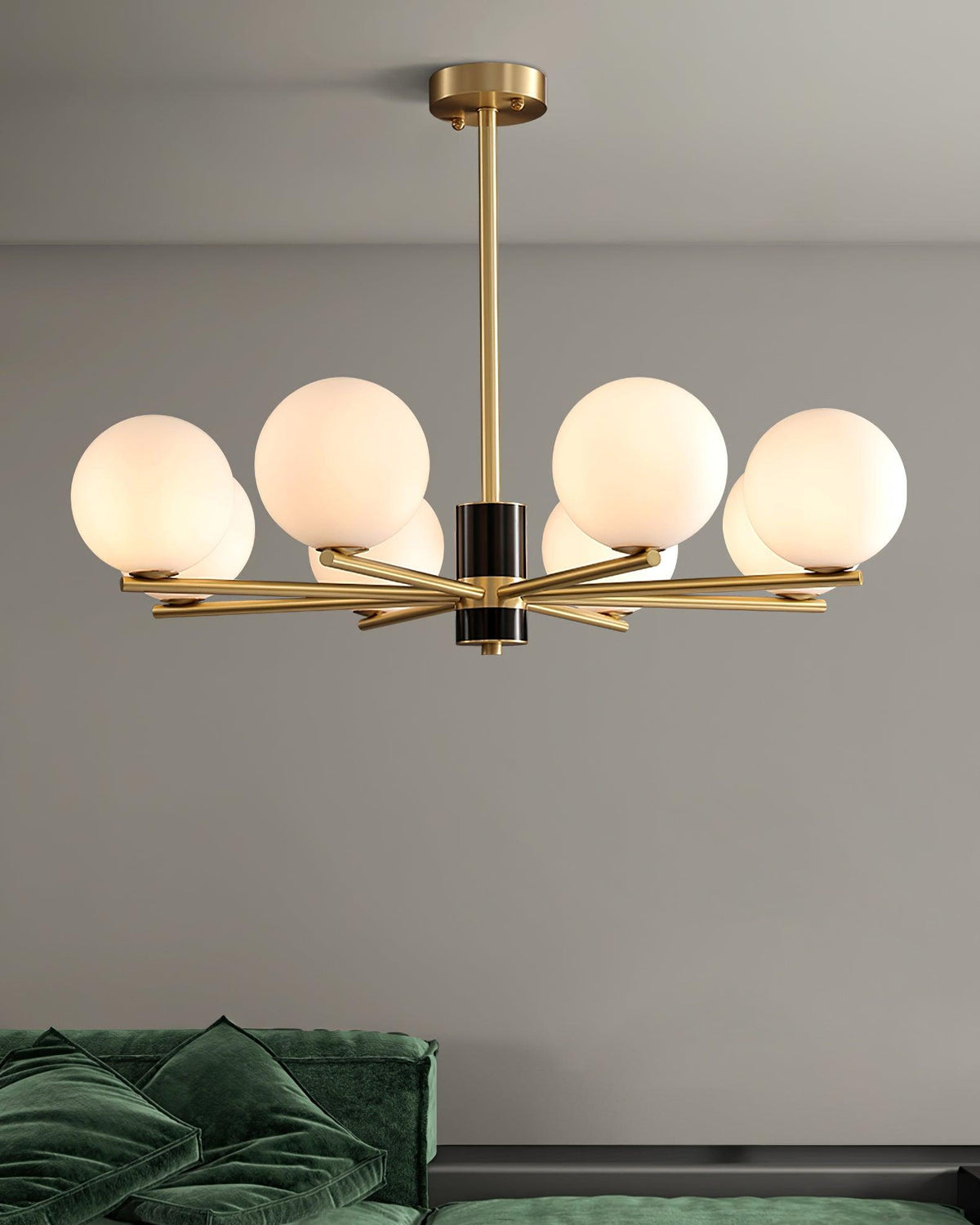 Covynel messinglysekrone i mid-century-stil