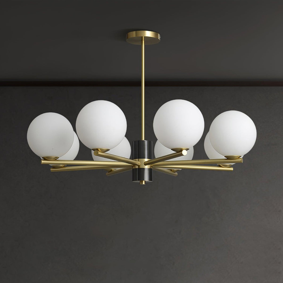 Covynel messinglysekrone i mid-century-stil