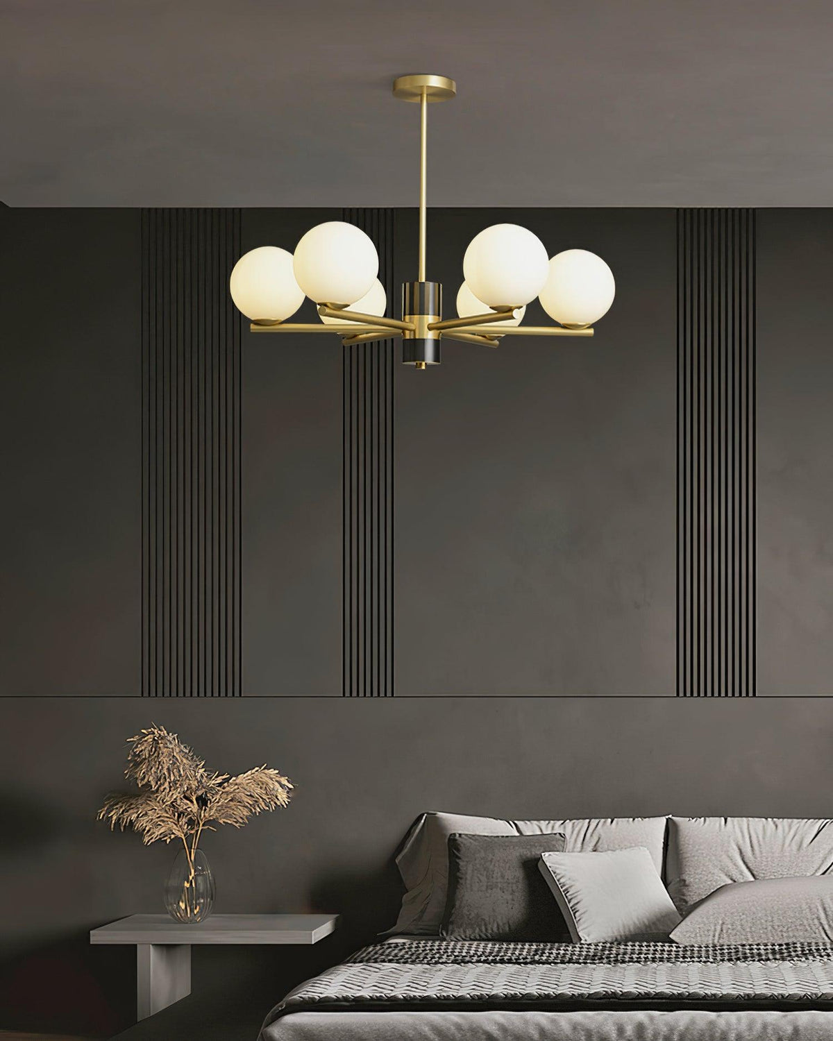 Covynel messinglysekrone i mid-century-stil