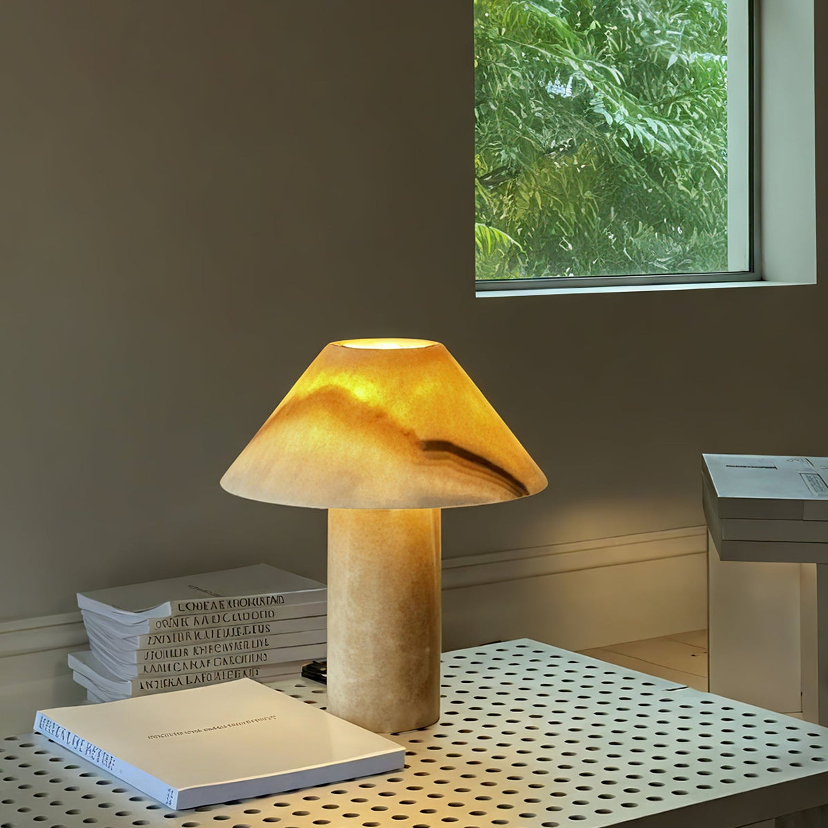 Velalelia vintagebordlampe i jade