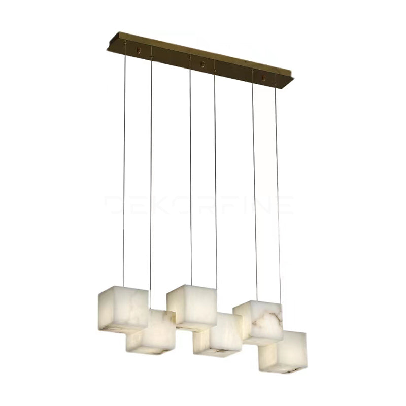 Alabasterikattokruunu, kuutiomainen laatikkomainen eleganssi