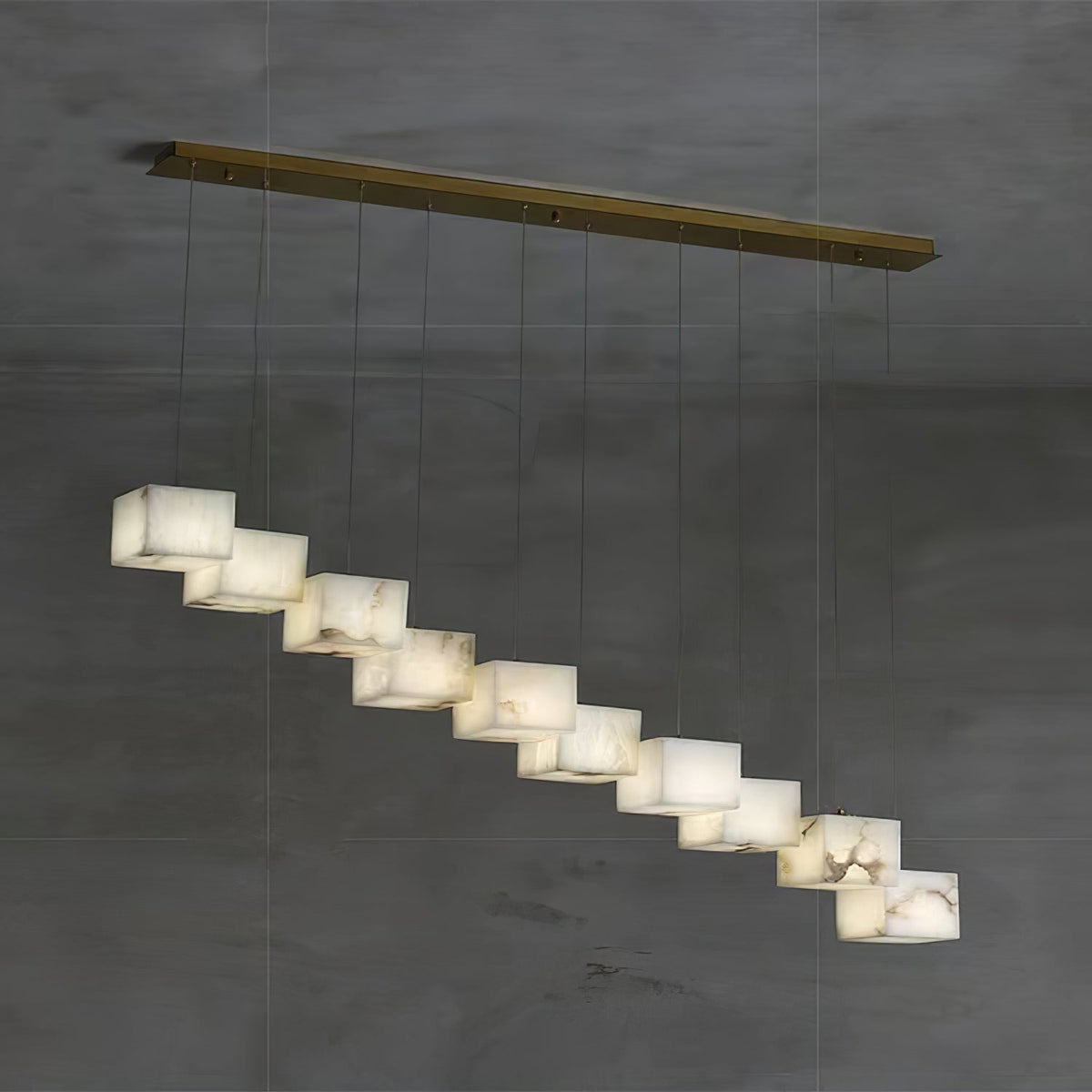 Alabasterikattokruunu, kuutiomainen laatikkomainen eleganssi