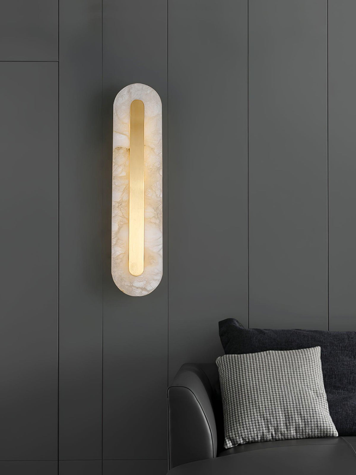 Selvia minimalistisk vägglampa i alabaster