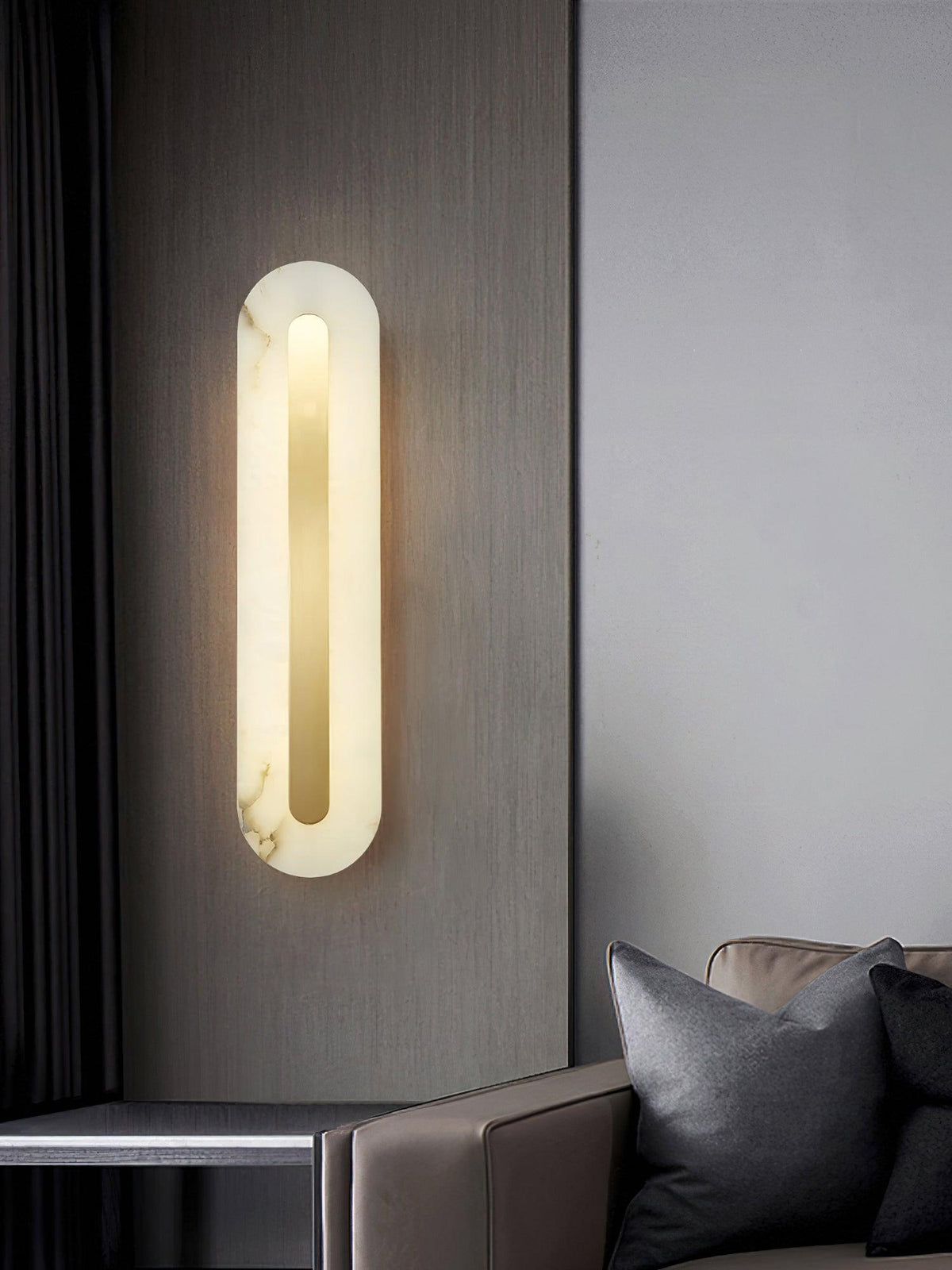 Selvia minimalistisk vägglampa i alabaster