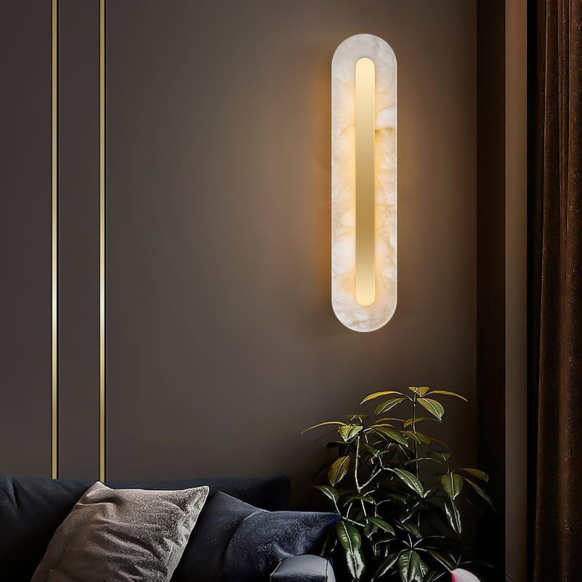 Selvia minimalistisk vägglampa i alabaster