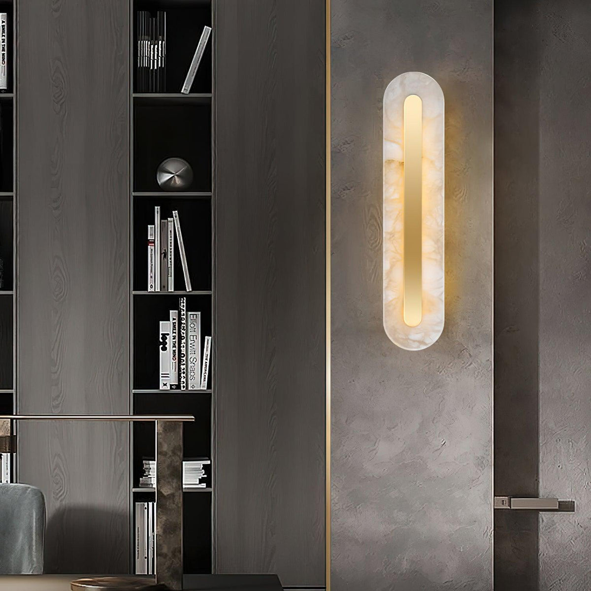 Selvia minimalistisk vägglampa i alabaster