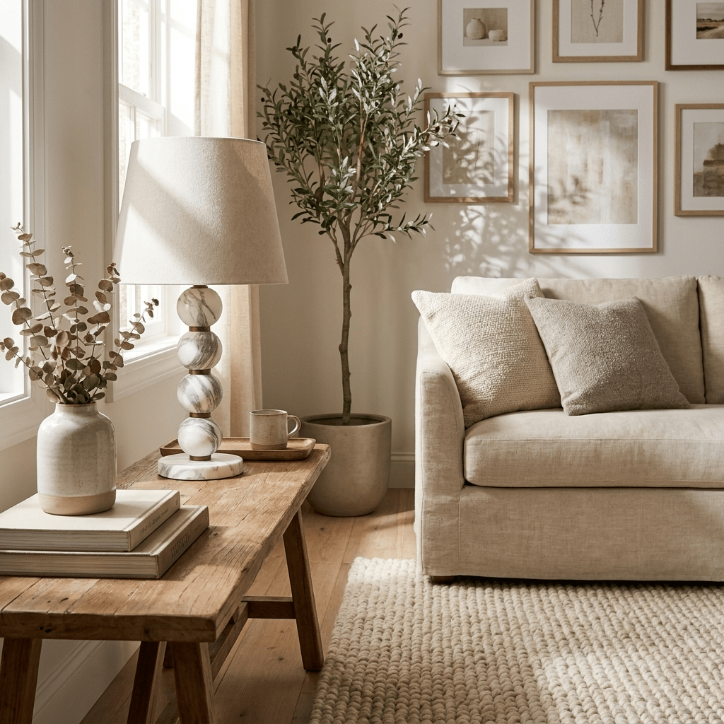 Avrielle kugleformet marmorbordlampe