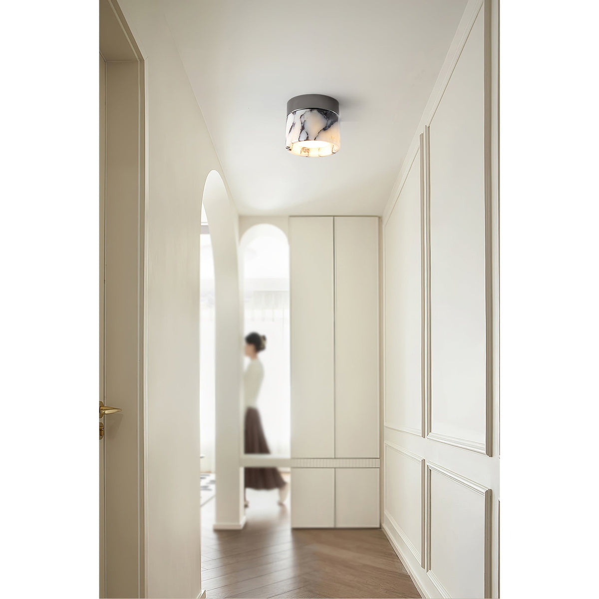 Selielle rund loftslampe i marmor