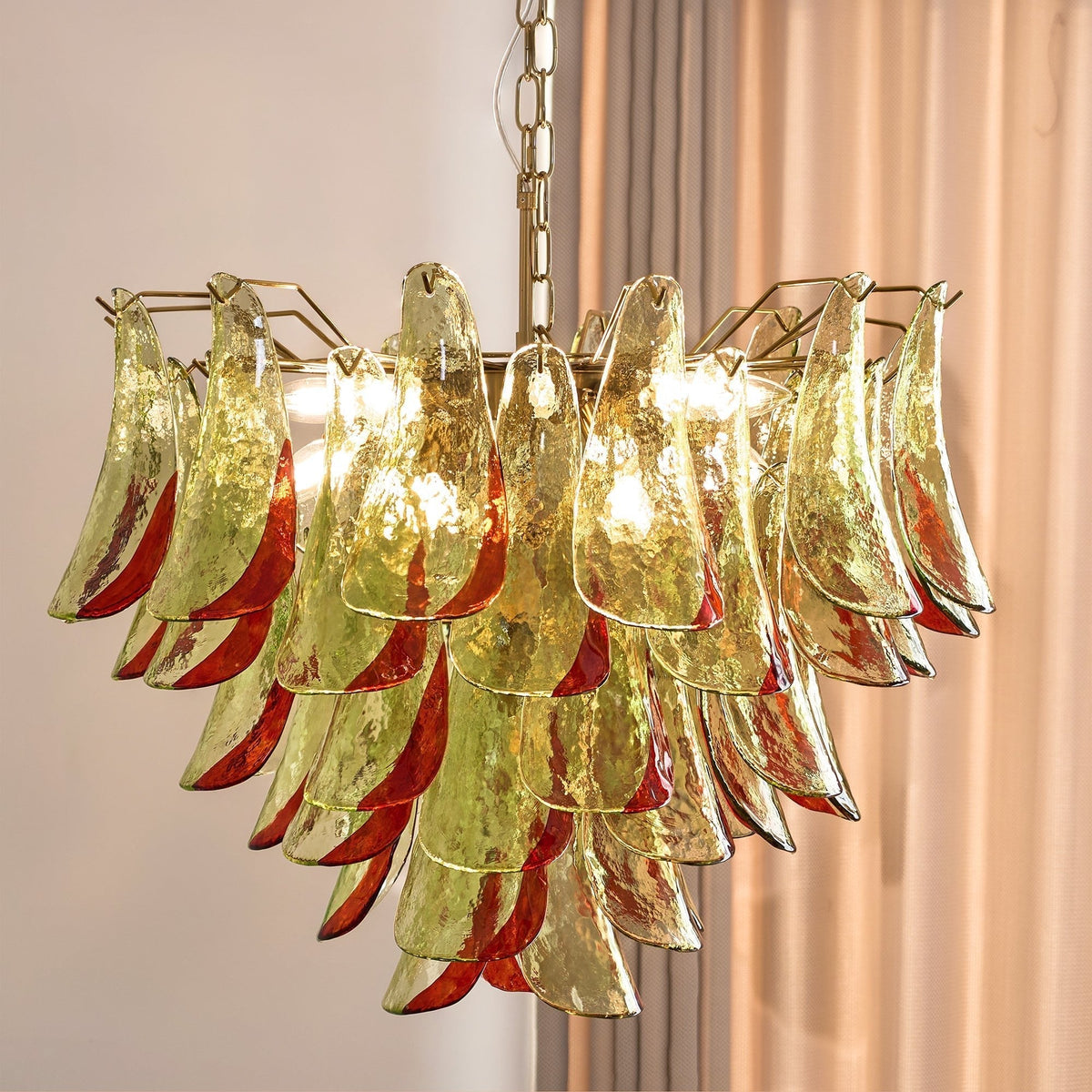 Candelabro elegante de pétalas em vidro de Murano Celoraria