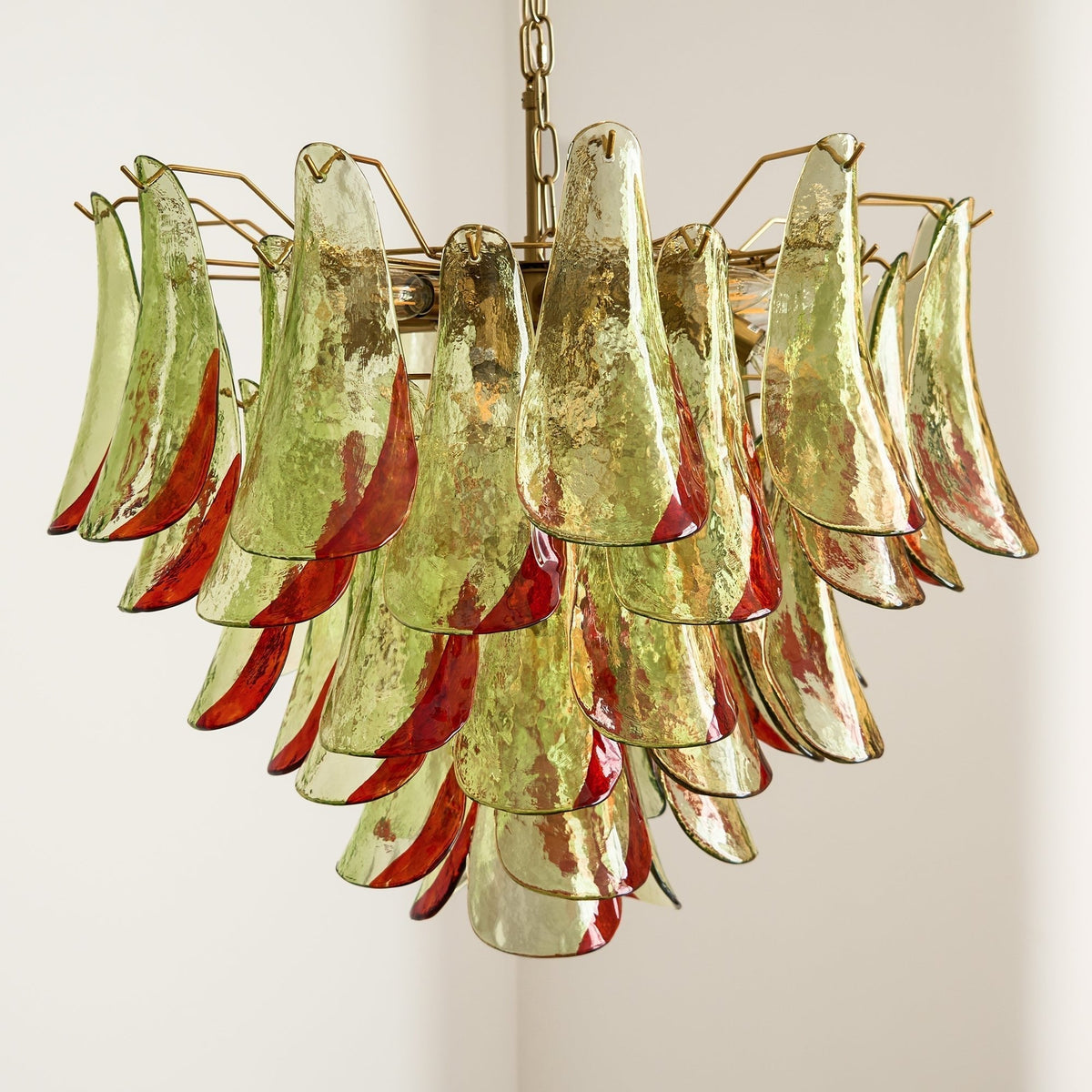 Candelabro elegante de pétalas em vidro de Murano Celoraria
